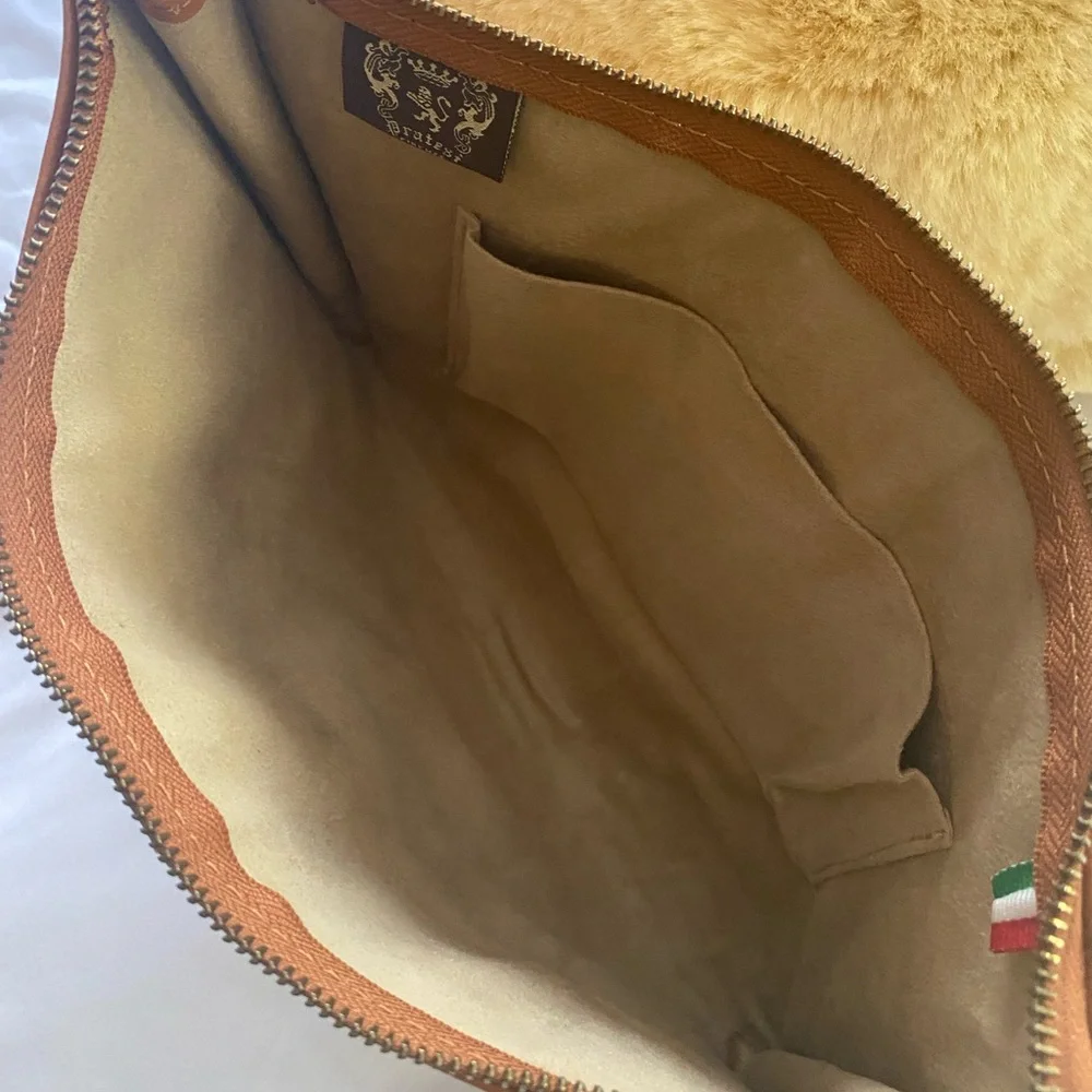 Pratesi Firenze Italian leather clutch wristlet handbag